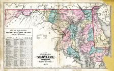 State Map of Maryland - Delaware - D.C., Washington County 1877